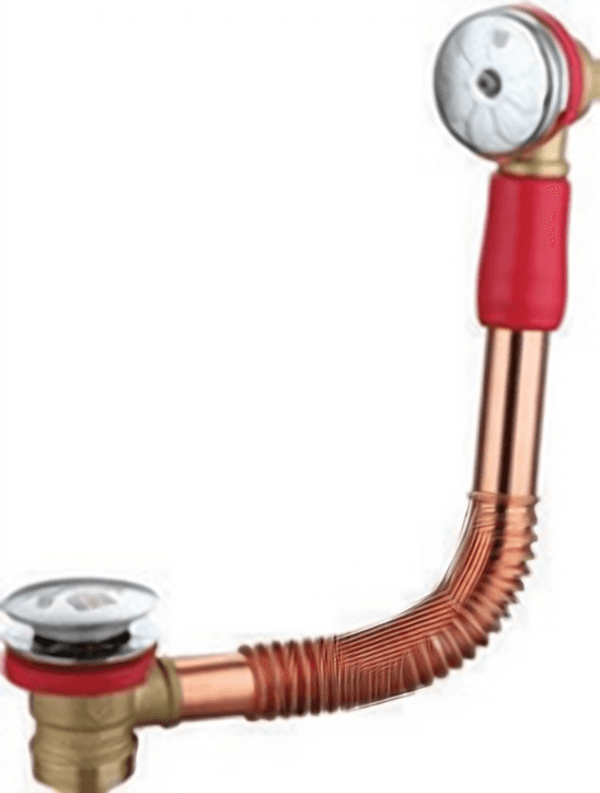 Brass Pop-Up Jacuzzi Extensible Siphon With Overflow 1-Flex