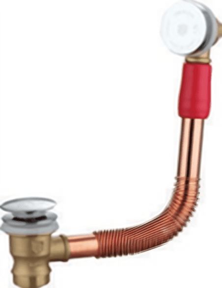 Brass Pop-Up Jacuzzi Extensible Siphon With Overflow 3-Flex